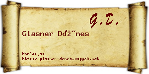 Glasner Dénes névjegykártya